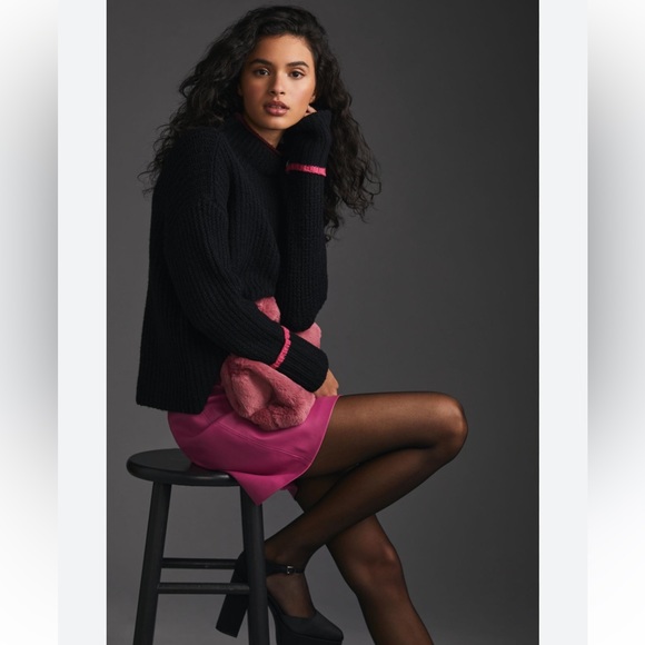 Anthropologie The Maeve Mock-Neck Color-Tipped Sweater M nwt - Picture 2 of 13